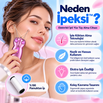 İpeksi™ – Elektrikli İpli Yüz Tüy Alma Cihazı