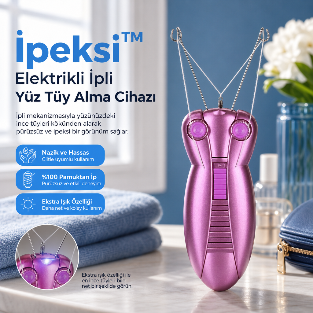 İpeksi™ – Elektrikli İpli Yüz Tüy Alma Cihazı